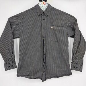 Cinch Shirt Mens Small Black Plaid Western‎ Button Down Cowboy Long Sleeve